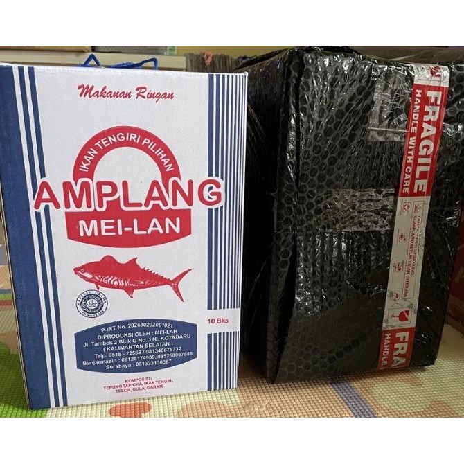 

Amplang meilan 1 dus isi 10 asli ikan tenggiri 1 kotak - bubblewrap