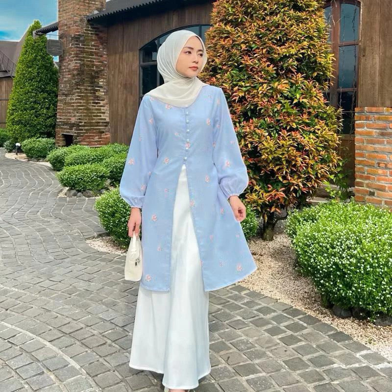 KEKINIAN - ZER LONG TUNIK OUTER ROMANES ATASAN WANITA KOREAN STYLE AURA BUSUI FRIENDLY BAJU PEREMPUA