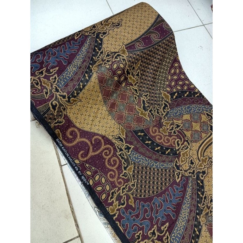 BAHAN BATIK KATUN BAKAL BAWAHAN KEBAYA WARNA BURGUNDY // BATIK KATUN MIDO ORIGINAL