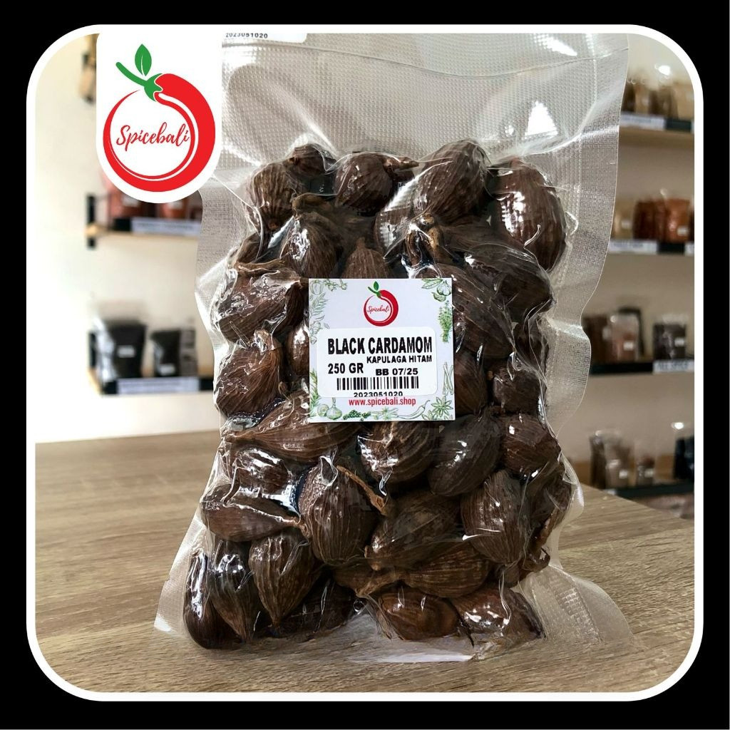 

Kapulaga Hitam Utuh 250 gr / Black Cardamom 250 gr / Kapool / Cao Guo