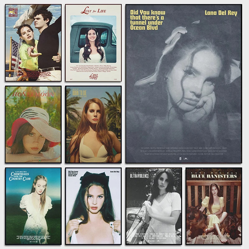 

Singer Lana Del Rey Classic Music Album Covers Ultraviolence Lust for Life Poster Canvas Painting Wall Pictures Home Decor Gift