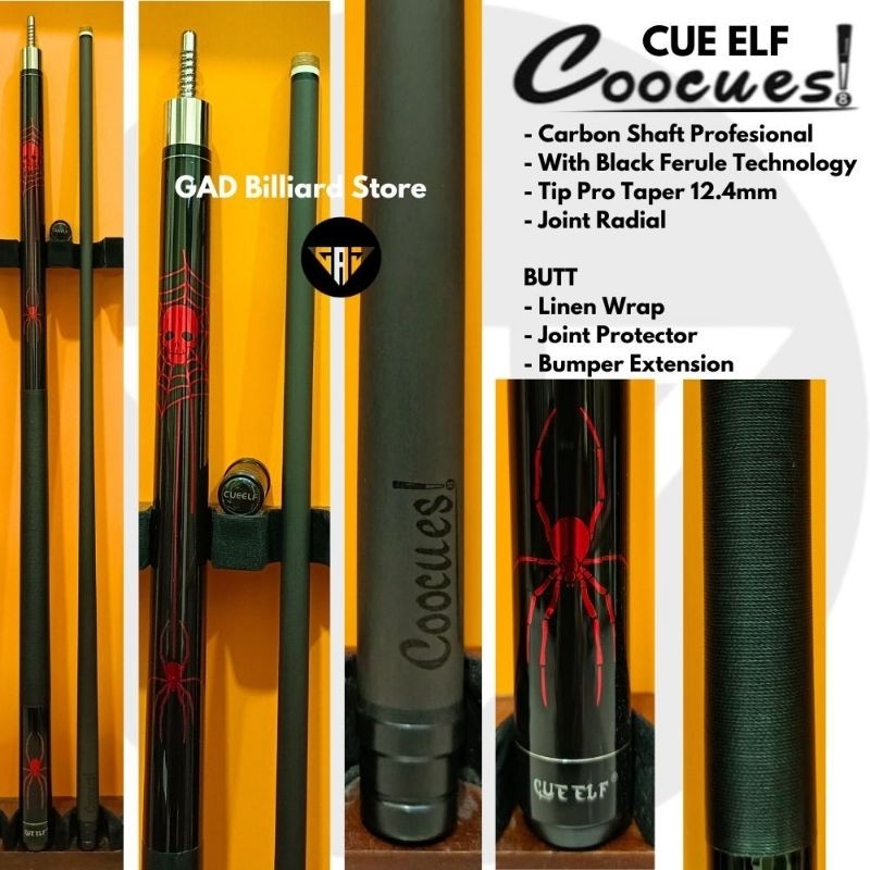CUE ELF COOCUES CARBON Stik Play Billiar With Ferrule Technology | Cue Billiard CarbonCO