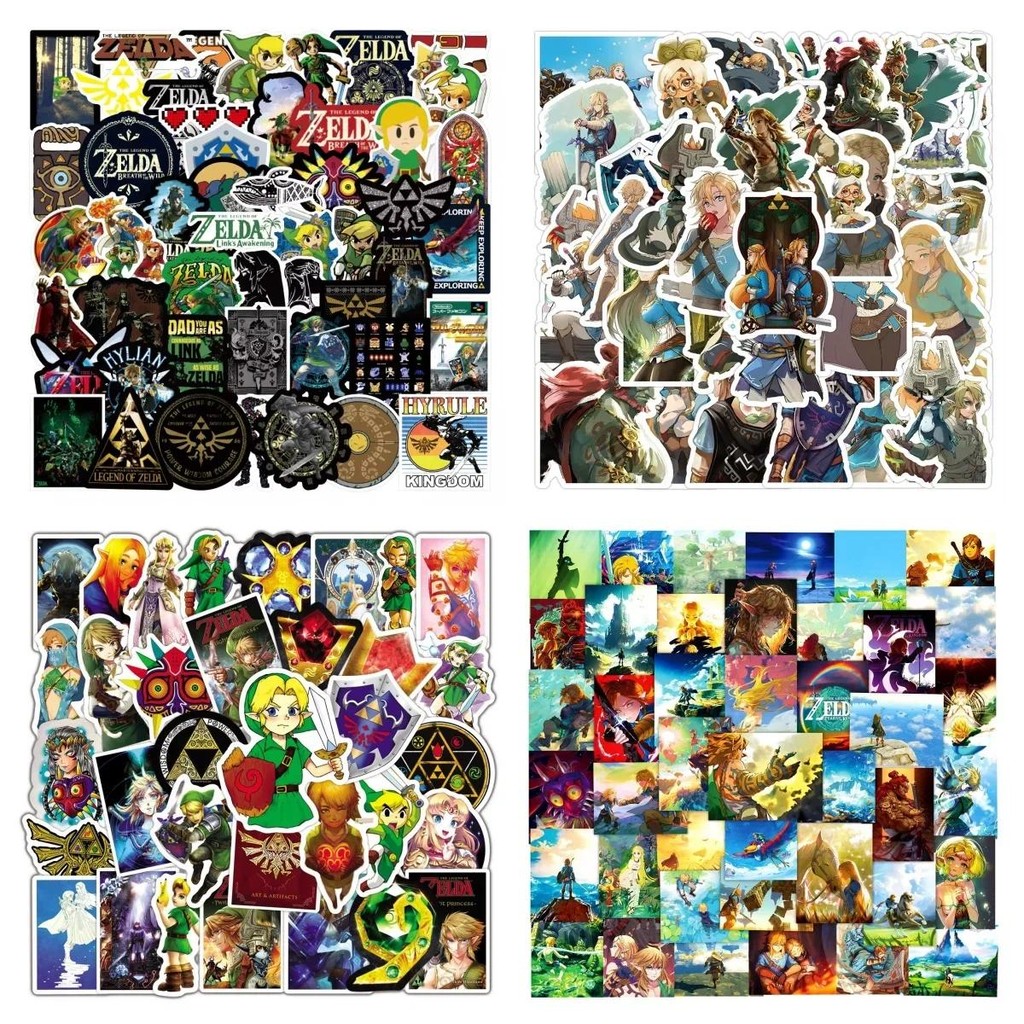 

2024 New The Legend of Zelda Graffiti Skateboard Pocket Suitcase Car Animation Waterproof Decorative Sticker