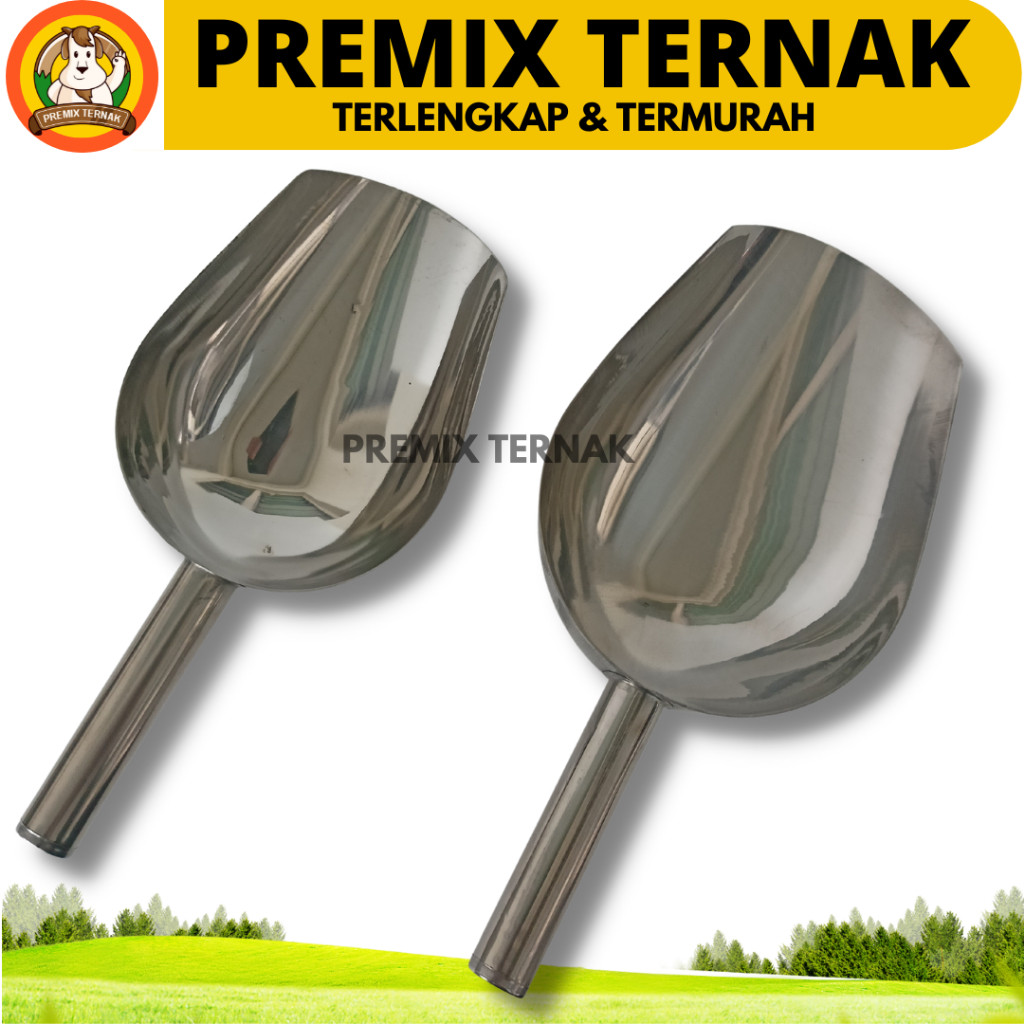 Sendok Pakan Ternak - Sekrop Pakan - Untuk kambing domba kelinci - 2 Varian
