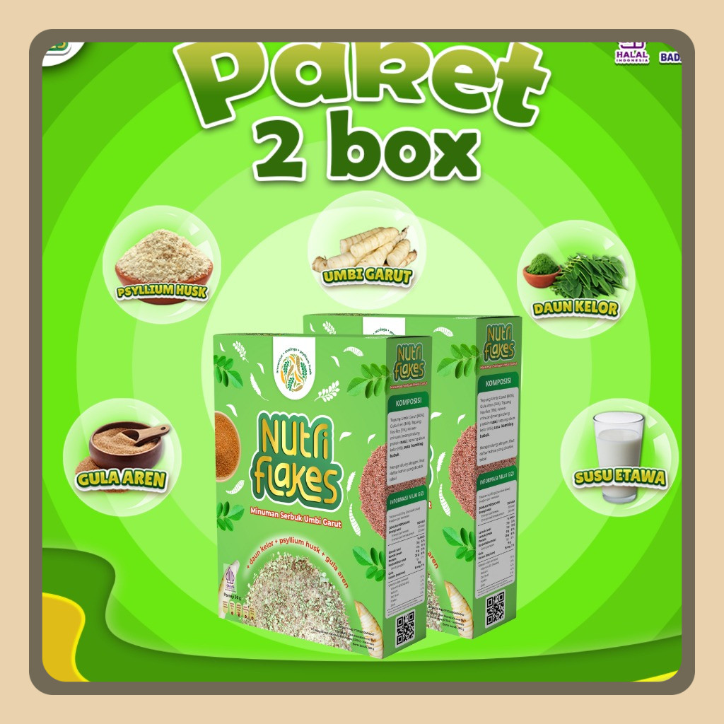 

Nutriflakes Paket 2 Box Sehat 100% Alami Bersertifikat Halal & BPOM