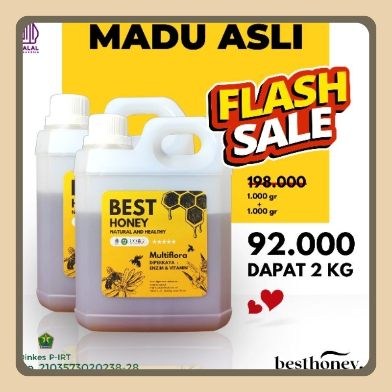 

Best Honey - Madu Asli Paket Bundling Madu Multiflora Original 1kg (2pcs)