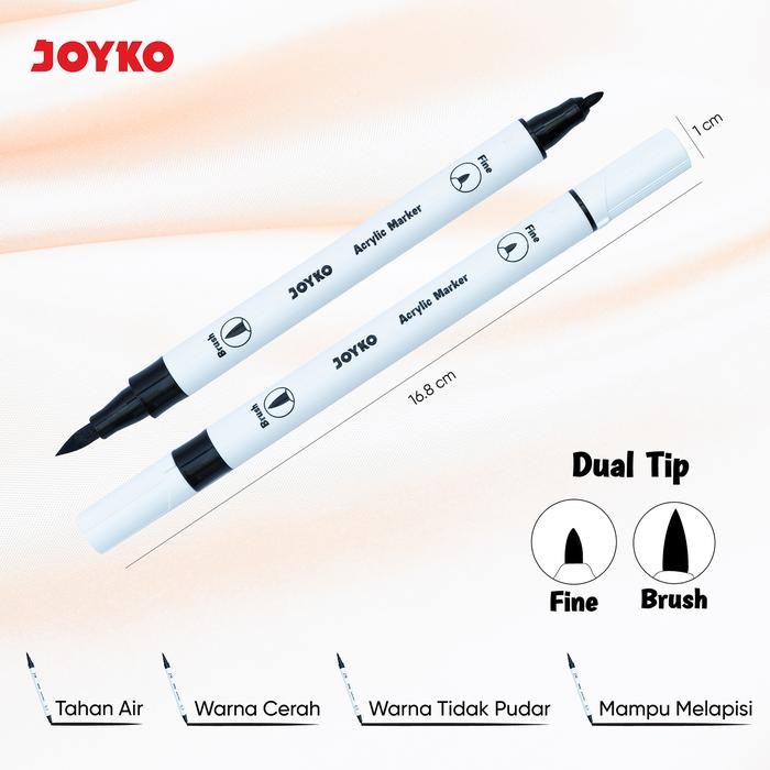 

TERLARIS! Joyko Colour Acrylic Marker / Spidol Pen Akrilik 12 24 Warna Joyko ACMK-68 - 12 WARNA