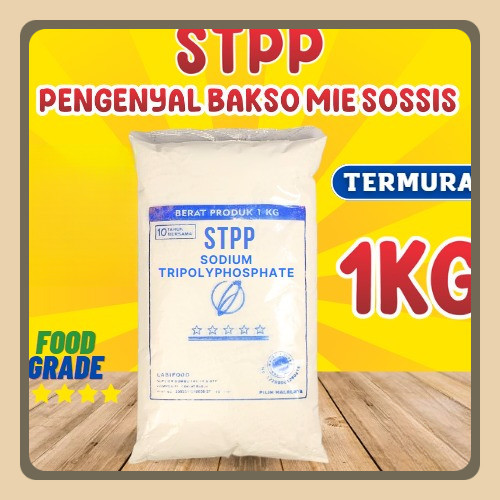 

STPP STTP PENGENYAL BAKSO MIE SOSIS PENTOL NUGGET 1KG FOOD GRADE SODIUM TRIPOLYPOSPHATE TEPUNG PENGENYAL