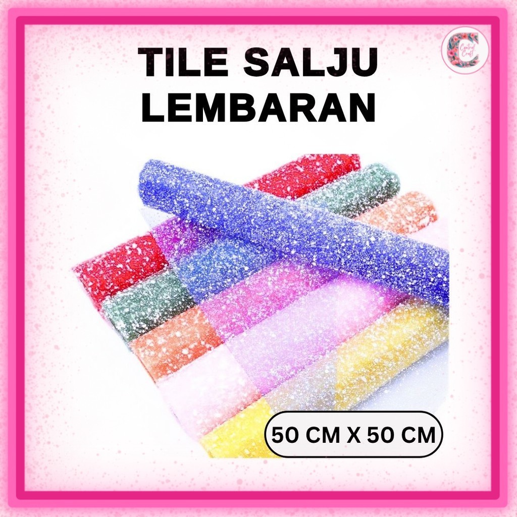 

(1 LEMBAR) Kain TILE SALJU / Snow Mesh Tile per roll BUKET BUNGA FLOWER WRAPPING / Snow Flake Poly Mesh