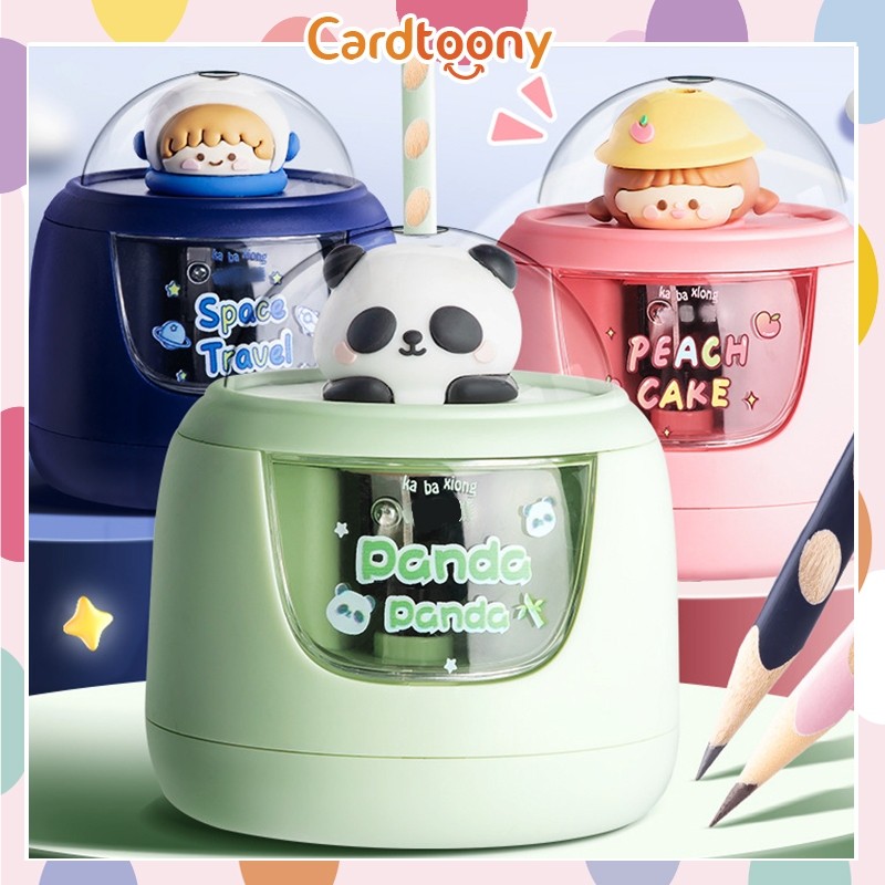 

7.7 Serutan Rautan Pensil Elektrik Lucu Imut Motif Hewan Pencil Sharpener Electric Cute Animals Astronot Panda