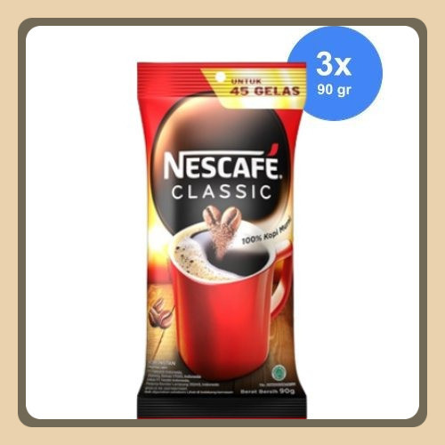 

NESCAFE CLASSIC Kopi Instan Sachet Bag 90gr x 3