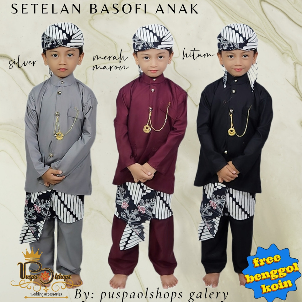 Cuci Gudang Basofi anak laki laki baju adat jawa anak