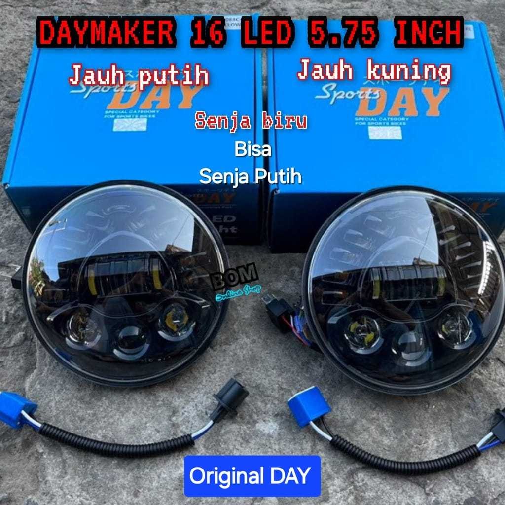 KSR_ LAMPU DAYMAKER 5 ,75 INCH SENJA BIRU PUTIH 16 LED DAY KTR IRON EAGLE CB GL KING