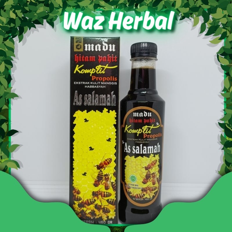 

ORIGINAL | Madu Hitam Pahit Komplit Assalamah Plus Propolis & Kulit Manggis 470 gr | Herbal Waz