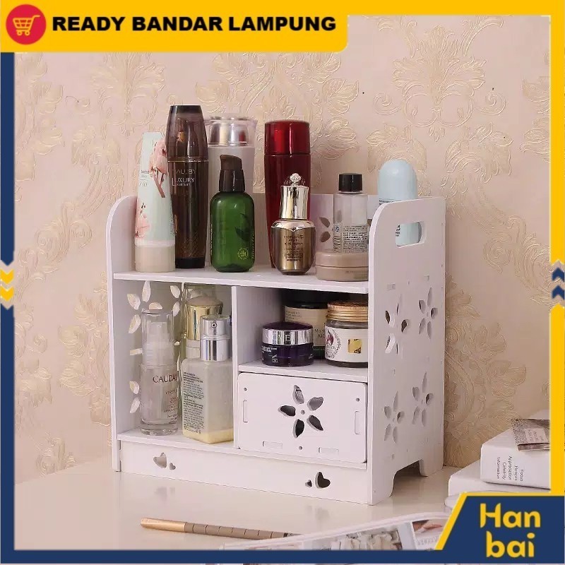 RAK KOSMETIK MAKE UP PLASTIK MURAH MULTIFUNGSI RAK MAKEUP KERANJANG AKSESORIS PORTABLE IMPORT B258 L