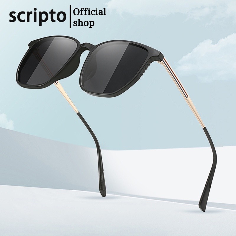 Scripto Frame Kacamata Hitam Minus Wanita Pria Cowok 2023 Fashion Keren Elastik TR90 Anti Sinar Mata