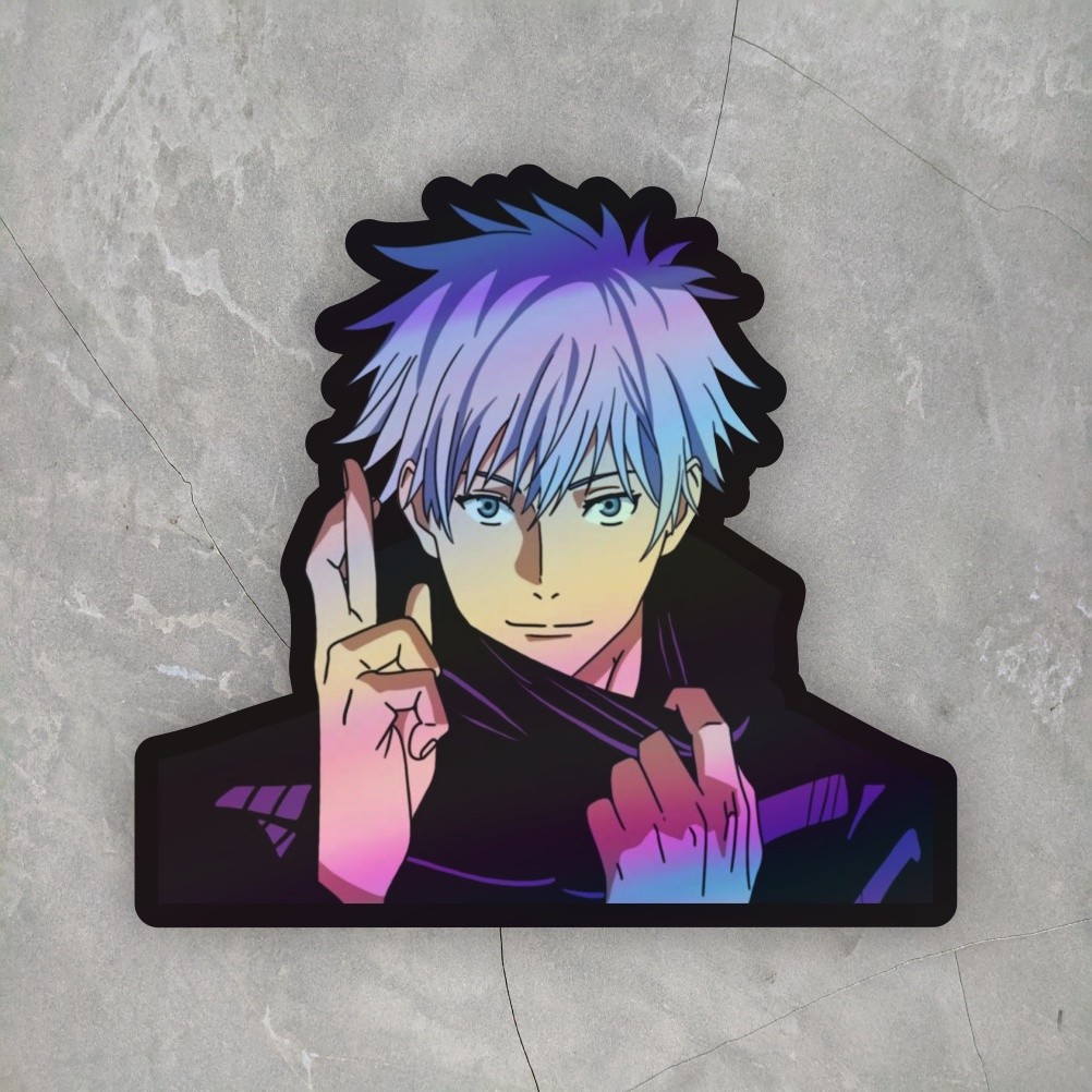 

OT STICKER Stiker Sticker Anime Hologram Gojo Satoru Sticker Case Hp Dll Ukuran 7 Cm