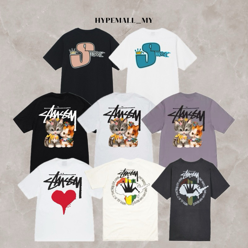 Kaos Oversize - Stussy Graphic Tee Collection 14 (Phat S/Kittens/Stock Heart/Live Clean) - COD