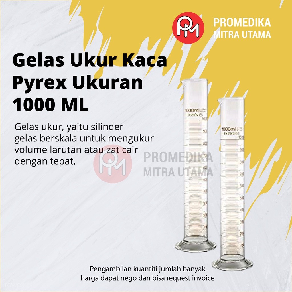 Gelas Ukur Kaca Pyrex Ukuran 1000 ML