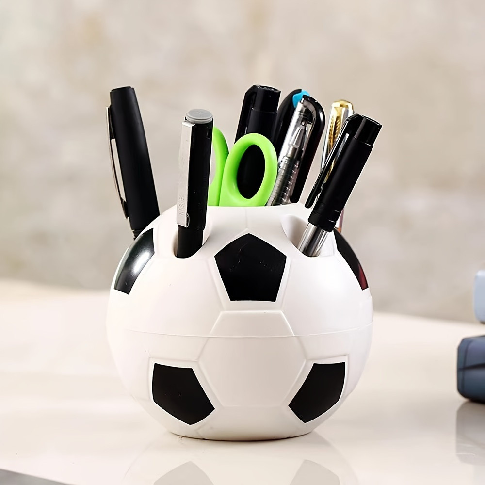 

PP Material Multifunctional Cartoon Soccer Ball Pencil Holder for Office, School and More - Durable and Versatile Desk Organizer