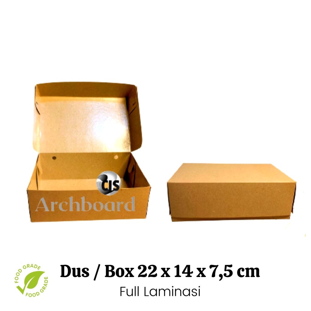 

Box Kraft / Box Roti 22 x 14 x 7,5 cm / Box Brownies 22x14x7,5 cm