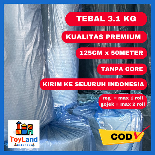 

BUBBLE WRAP ROLL 125 CM X 50 METER 3KG TEBAL PREMIUM BENING HITAM GRATIS ONGKIR INSTAN