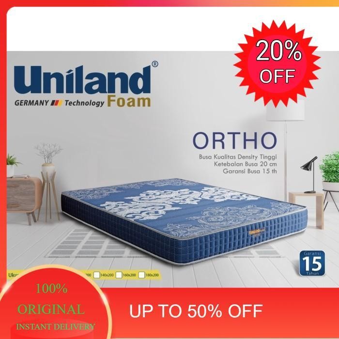 Kasur Busa Rebounded Uniland Foam Type Ortho Tebal 20Cm - Biru, 90x200