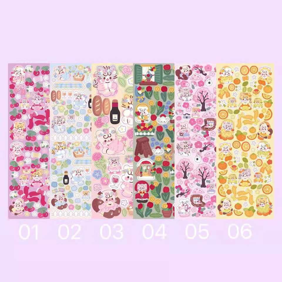 

Pink Animal Plant Kawaii Stickers DIY Scrapbook Mobile Stationery Children Gift Stationery Decorative Stickers