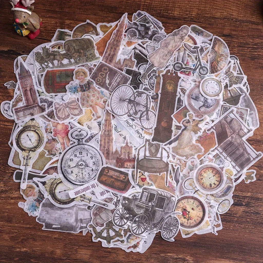 

30pcs Vintage Washi Paper Stickers for Junk Journals, Scrapbooking Ephemera Journaling Envelope Mixed Media DIY Crafts