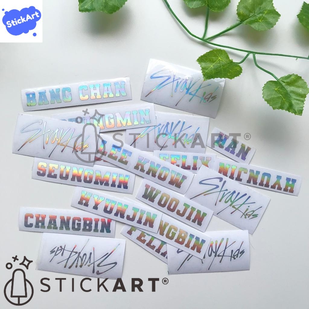 

[STICKART] Stray Kids Member Name HOLO STICKER/ Stiker Straykids Hologram BAHAN DAN KWALITAS PREMIUM