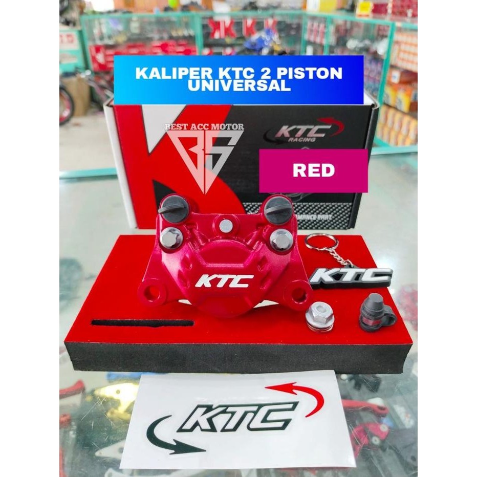 KALIPER CALIPER 2P 2 PISTON SLIM RADIAL KN V2 KTC RACING CNC UNIVESAL - Merah