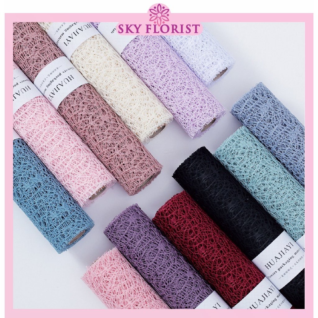 

PROMO!ROLL Kertas Jaring Jala Buket Bunga Korean Jaring Spider Roll Mesh Polynet Flower Wrapping Paper Korean R10READY