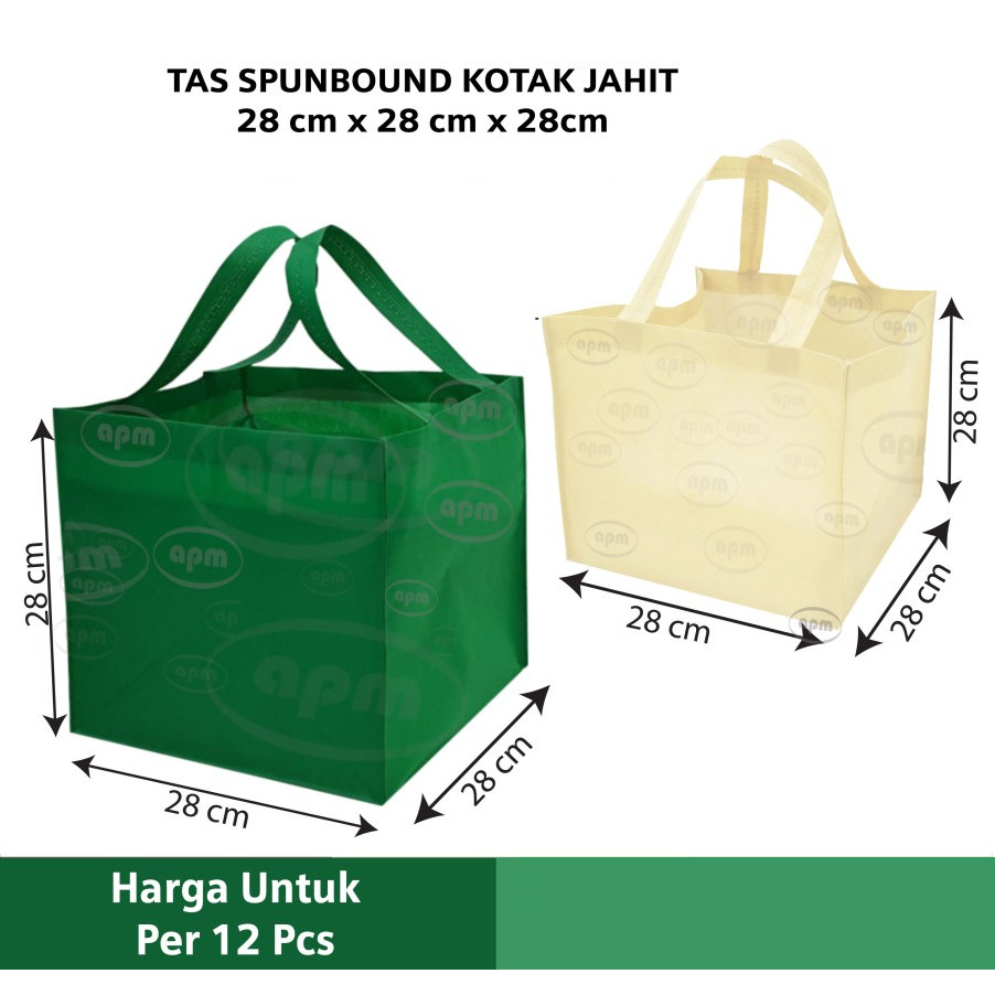 

Tas Spunbond Kotak Ukuran 28cm x 28cm x 28cm (Tas Jahit)