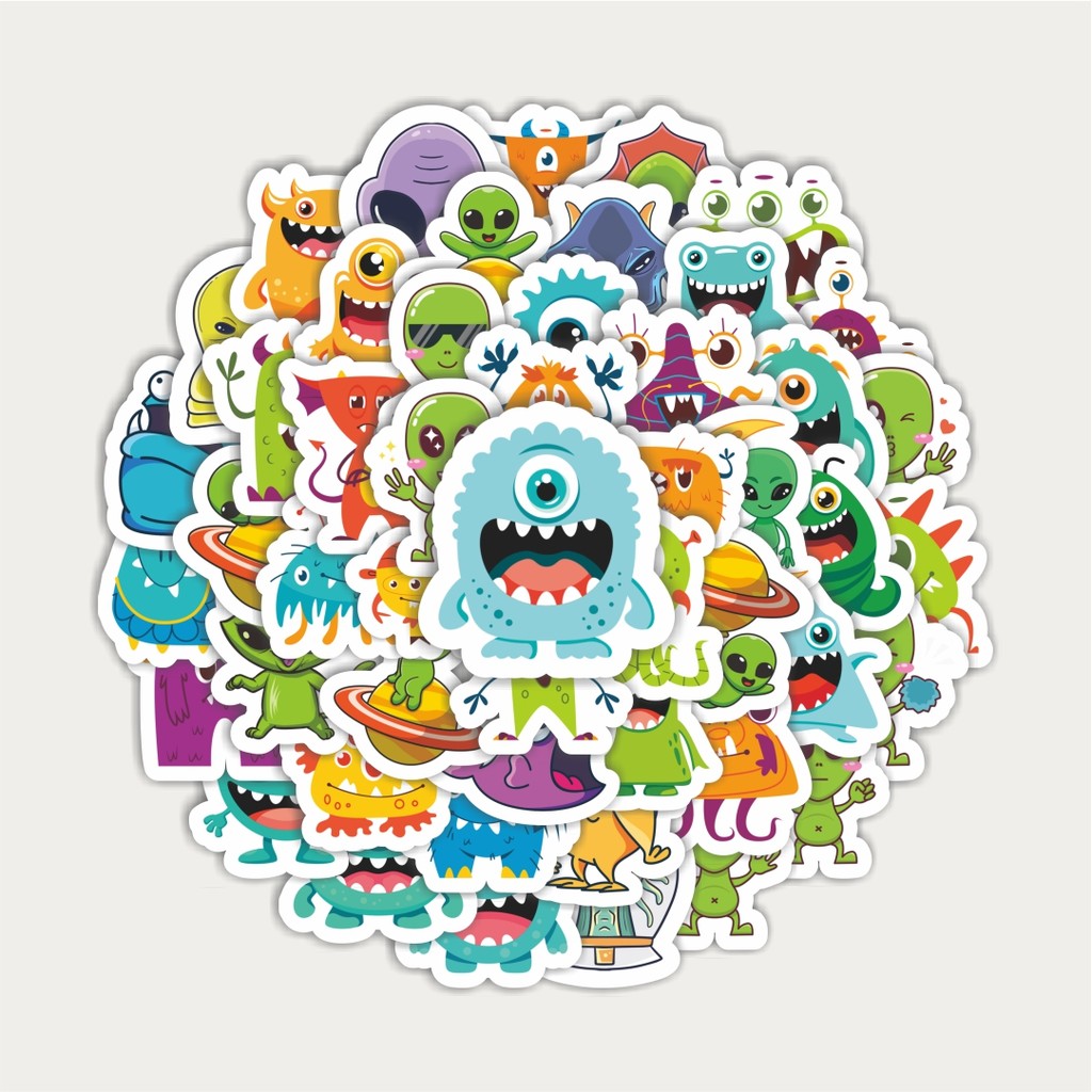 

Sticker Pack Sticker Kartun Alien Cute Sticker | Sticker TUMBLR | Stiker LAPTOP KOPER HELM