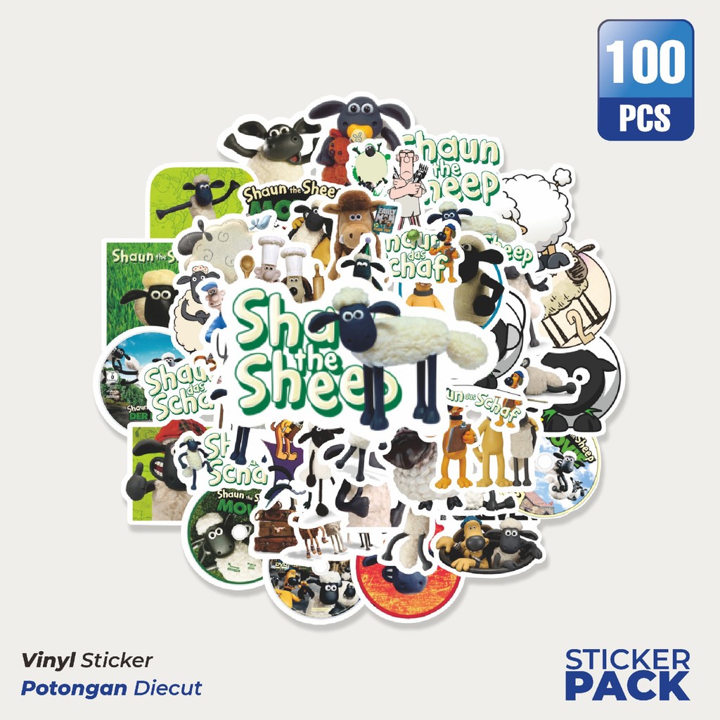 

Terbaru! 50 pc Sticker Kartun Shaun The Sheep Sticker Waterproof Aesthetic- Untuk Laptop, Motor, dan Helm - Paper Stationery Pack