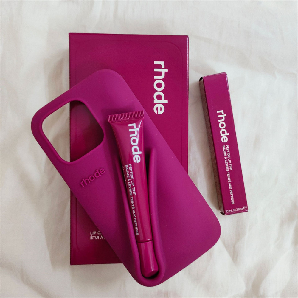 Rhode New Color INS Lipstick Silicone DIY Phone Case For iPhone 16 15 14 13 12 11 Pro Max Plus With 