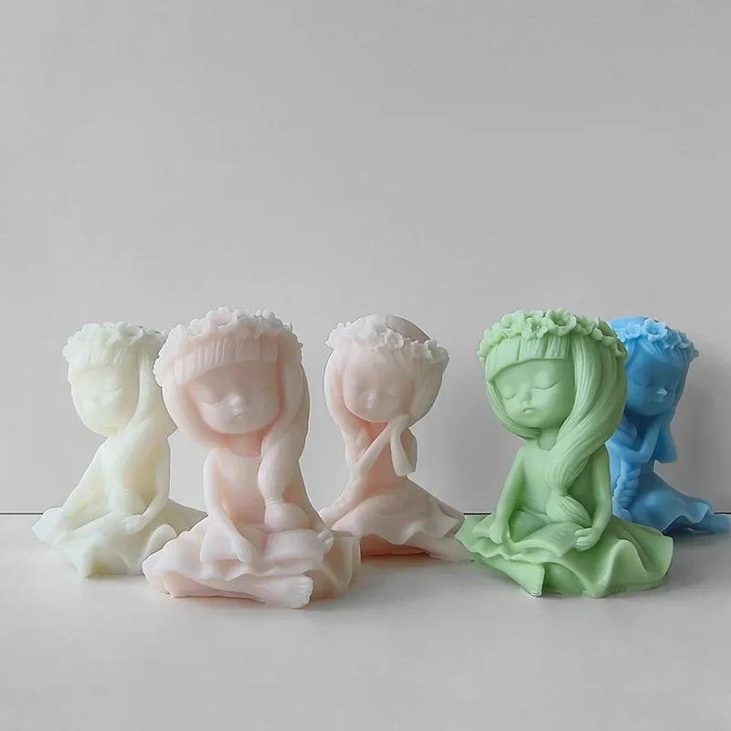 

Flower Fairy Beauty Plaster Doll Silicone Mold DIY Aromatherapy Candle Plaster Doll Decoration Grinding Tool