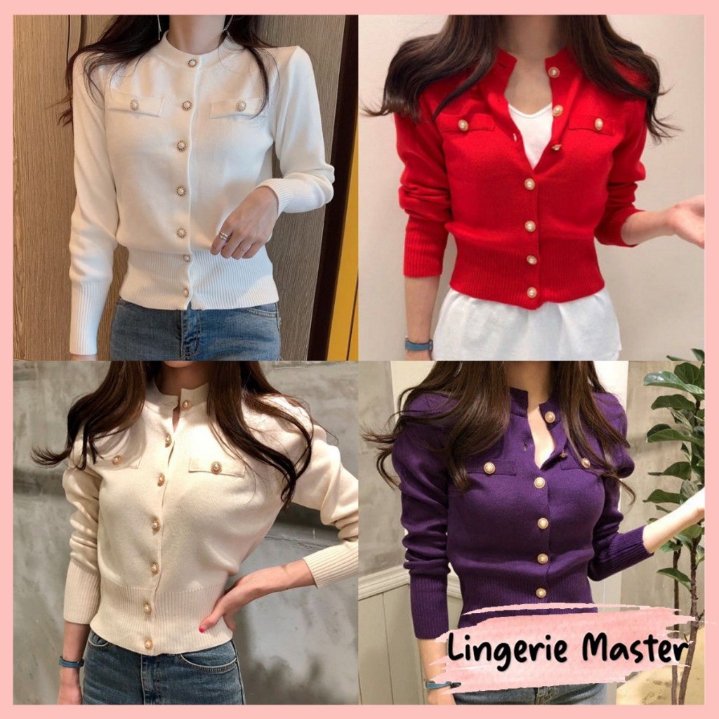 [ LINGERIE MASTER ] - (T-150) Atasan Rajut Korean Style Wanita Premium Import Lengan Panjang High Qu
