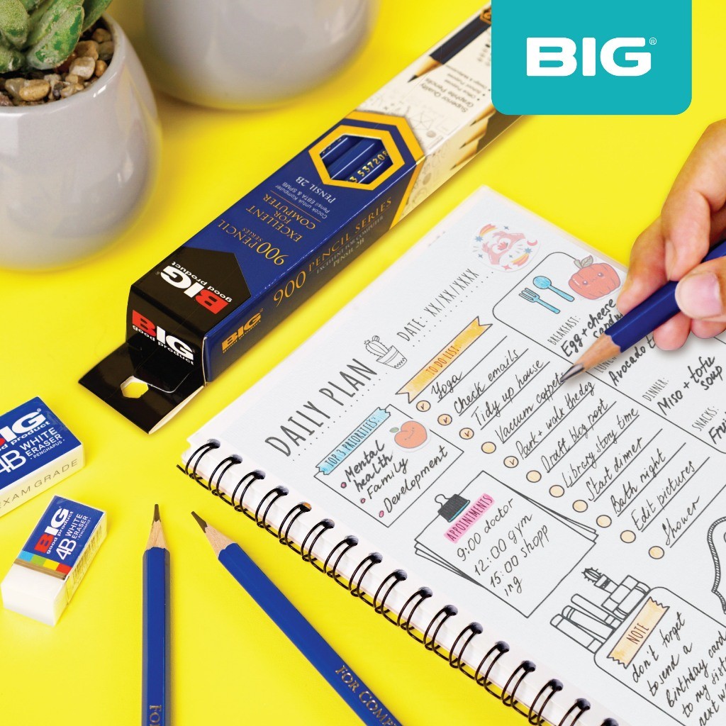 

Pensil 2B BIG Standar Ujian Komputer Graphite Pencil Extra Dark PS-900 warna biru