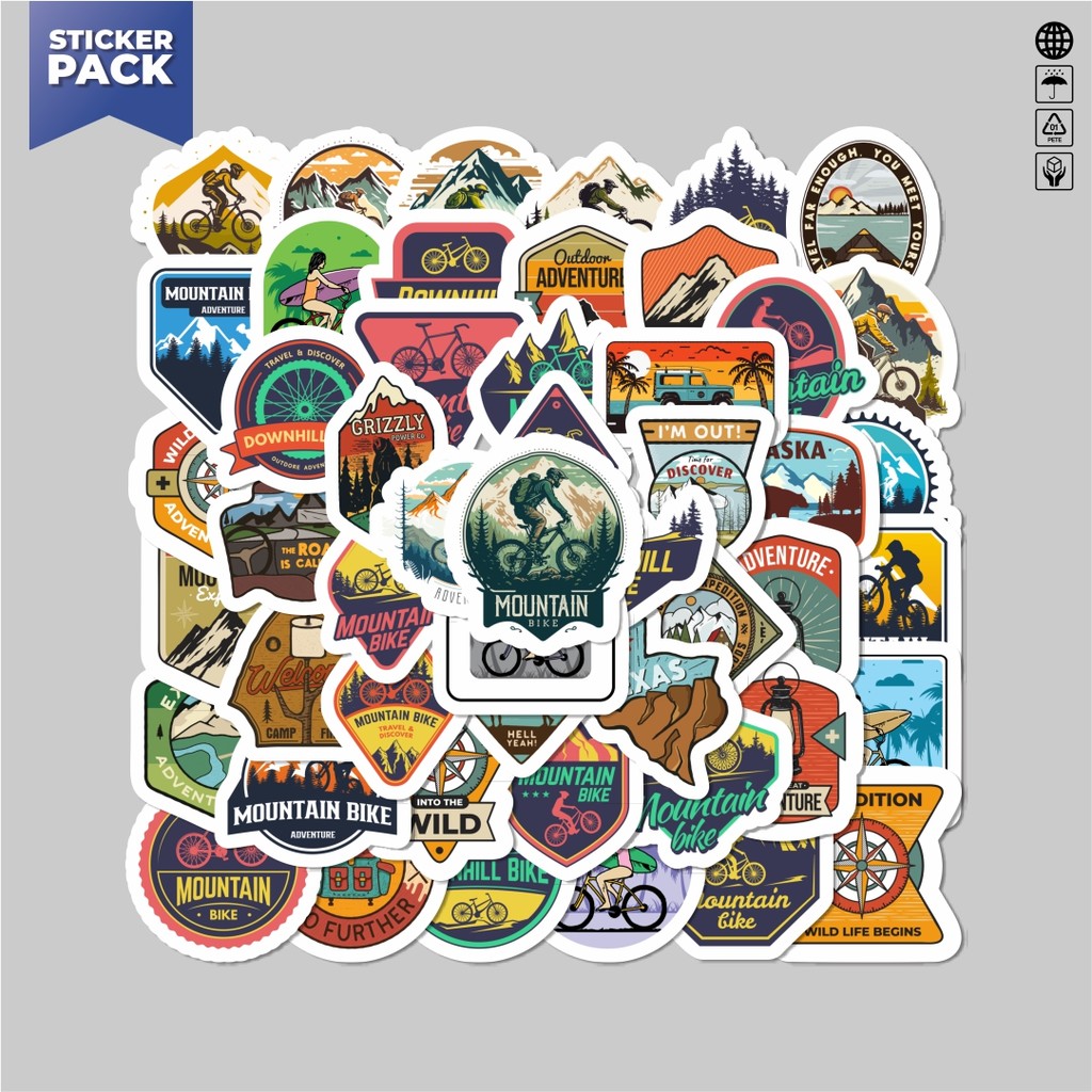 

[100PCS]Stiker Pack Stiker Sepeda Gunung Outdoor Aesthetic Vinyl Anti Air Dekorasi Sticker Laptop Buku Journal Koper Helm Casing HP Gitar Helm Skateboard