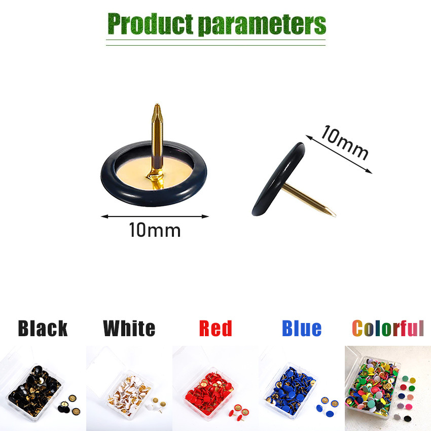 Owl Store - 100 Pcs Thumb Tacks / Pines / Paku Payung Kecil Warna Warni Hitam Putih Biru Merah