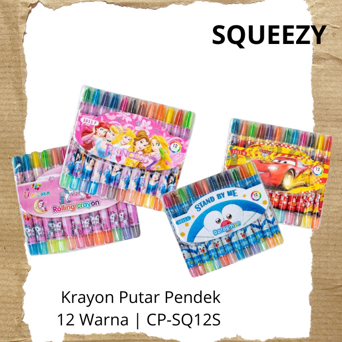 

Squeezy Crayon Putar Pendek 12 Warna - CP-SQ12S