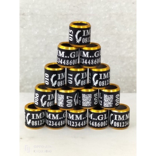 | RING BURUNG TERLARIS CINCIN BURUNG MODEL MK BARCODE LOGO KENARI MURAIBATU LOVEBIRD PERKUTUT MERPAT