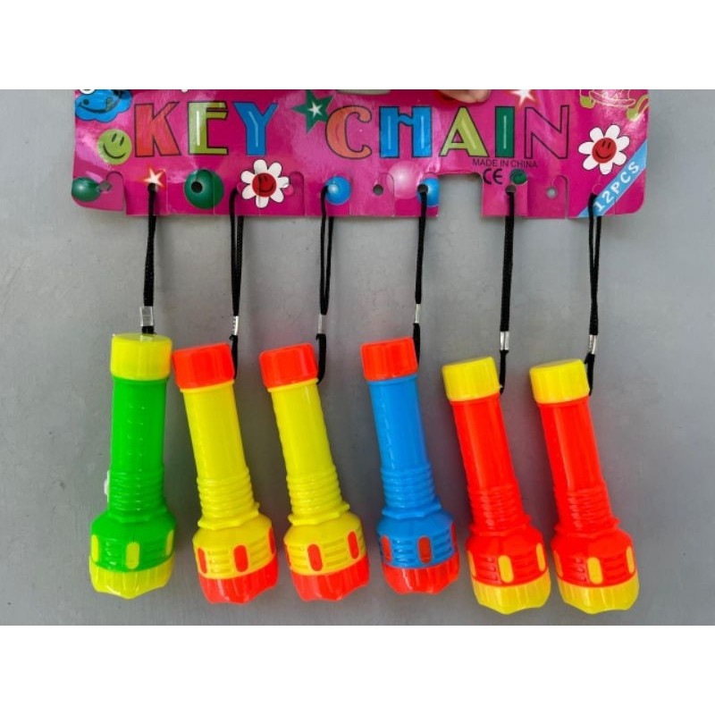 12 Pcs Senter besar senter gantungan kunci senter baterai