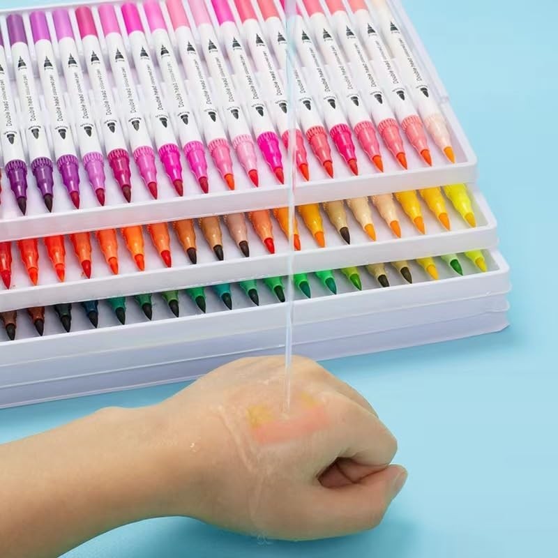 

Ay00! 120 Warna Set 2 Tips Marker Pen Anak Pensil Air Dapat Dicuci Lembut Untuk Kepala Siswa Seni