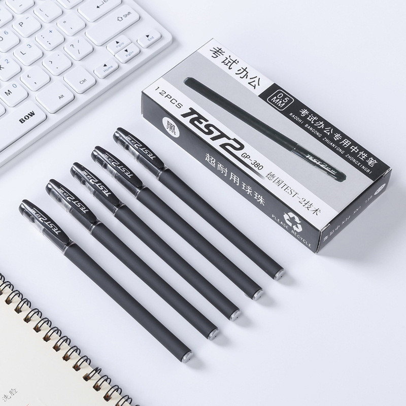 

PN07 Pena 1 Lusin Pulpen Gel Hitam 0.5mm Isi 12 Pcs Pena Gel Standard Tinta Halus