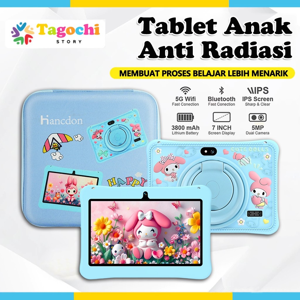 Tablet Edukasi Anak TAGOCHI F06 Dengan Kemasan Tas / Tablet Android Untuk Belajar Anak / Tablet Aipe