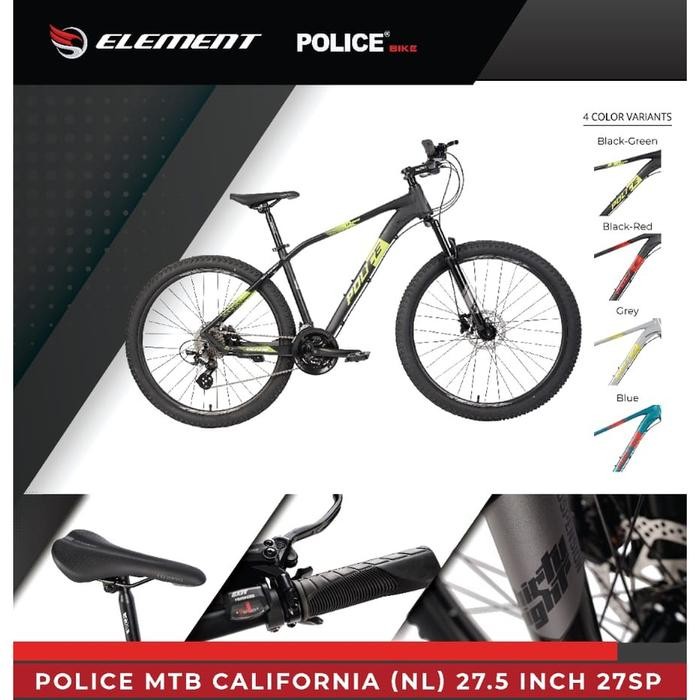 Sepeda Gunung 27,5 Police MTB Vancouver Y9 27 Sp New Design BY element - CALIFORNIA GRN