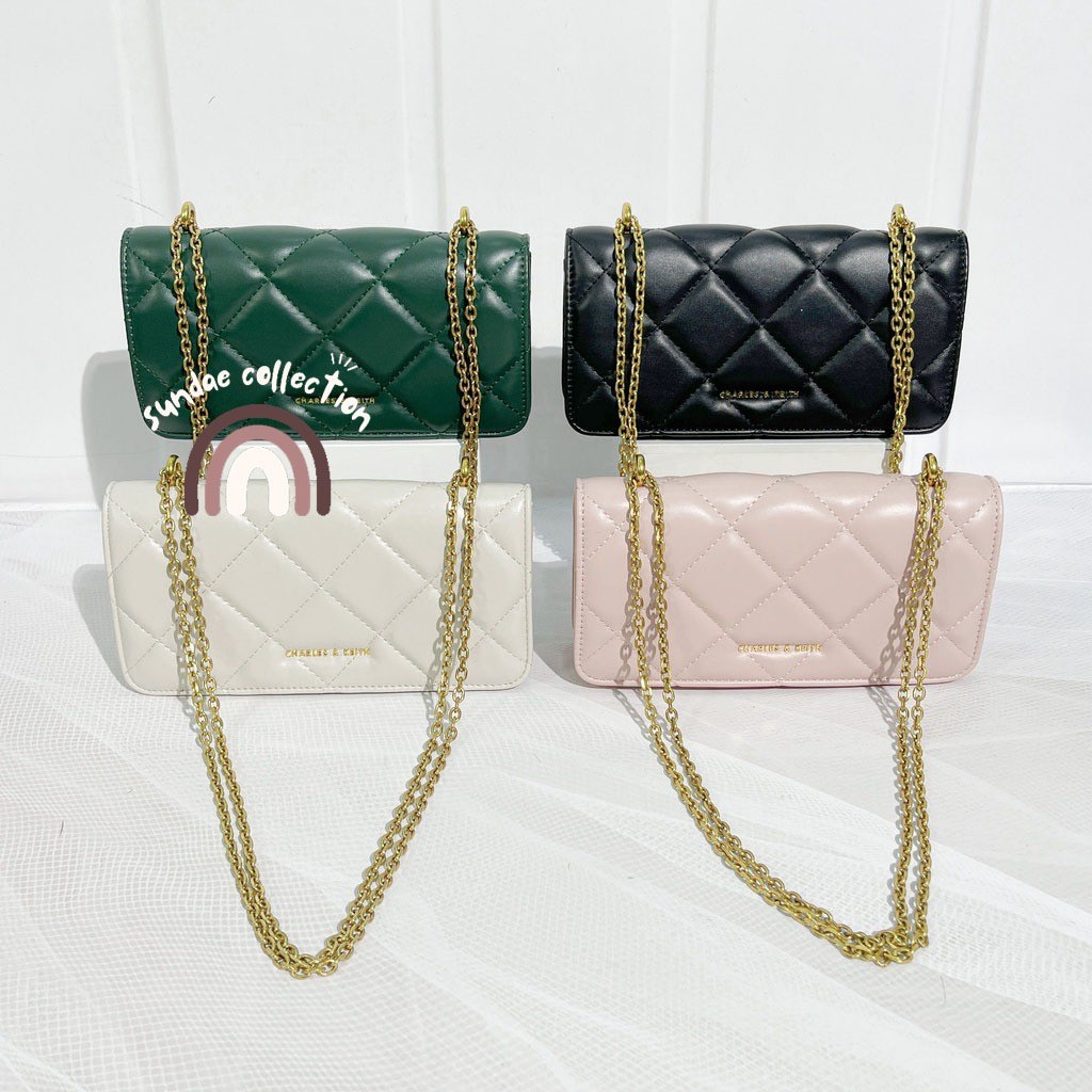 TAS Selempang Wanita CK PAFFUTO Quilted - Full Rantai Free Box #CK924