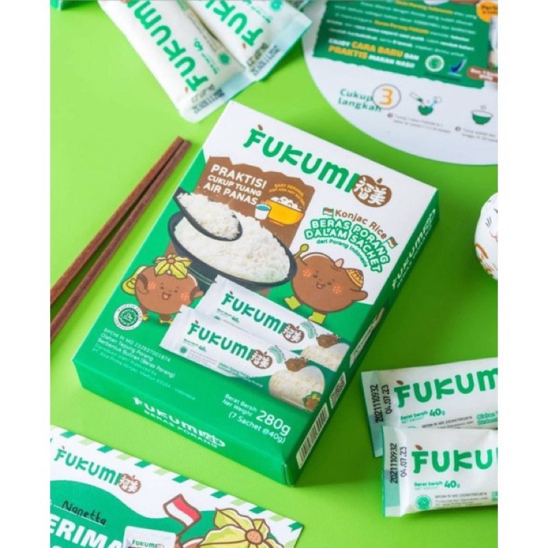 

Fukumi Beras Porang BOX 280gr isi 7 sachet @40gr Konnyaku Konjac Rice Shirataki